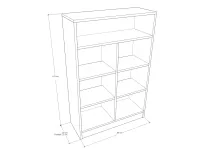 Marci 2 80-as polcos komód méretrajz